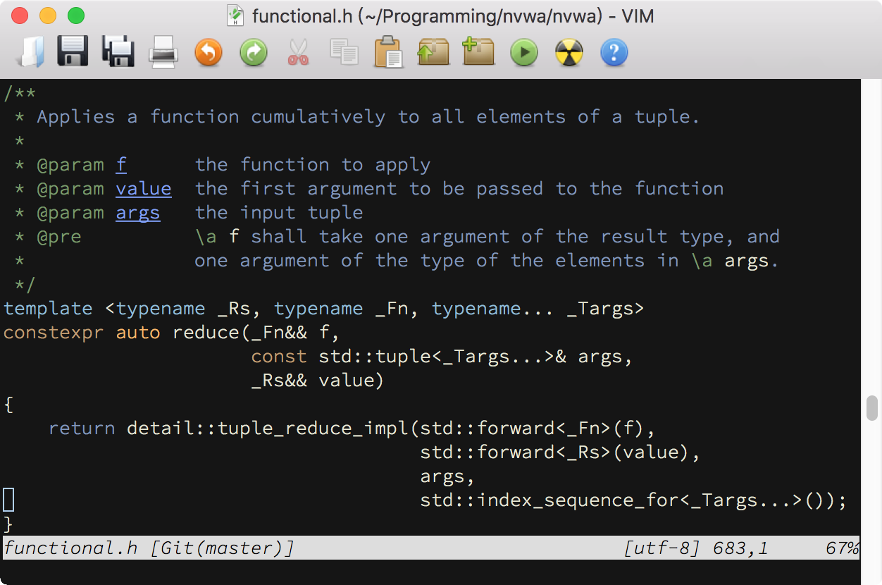 使用深色背景的 jellybeans 效果图 Fig13.8